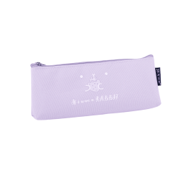 Triangle Cartoon Canvas Pen Bag-Purple